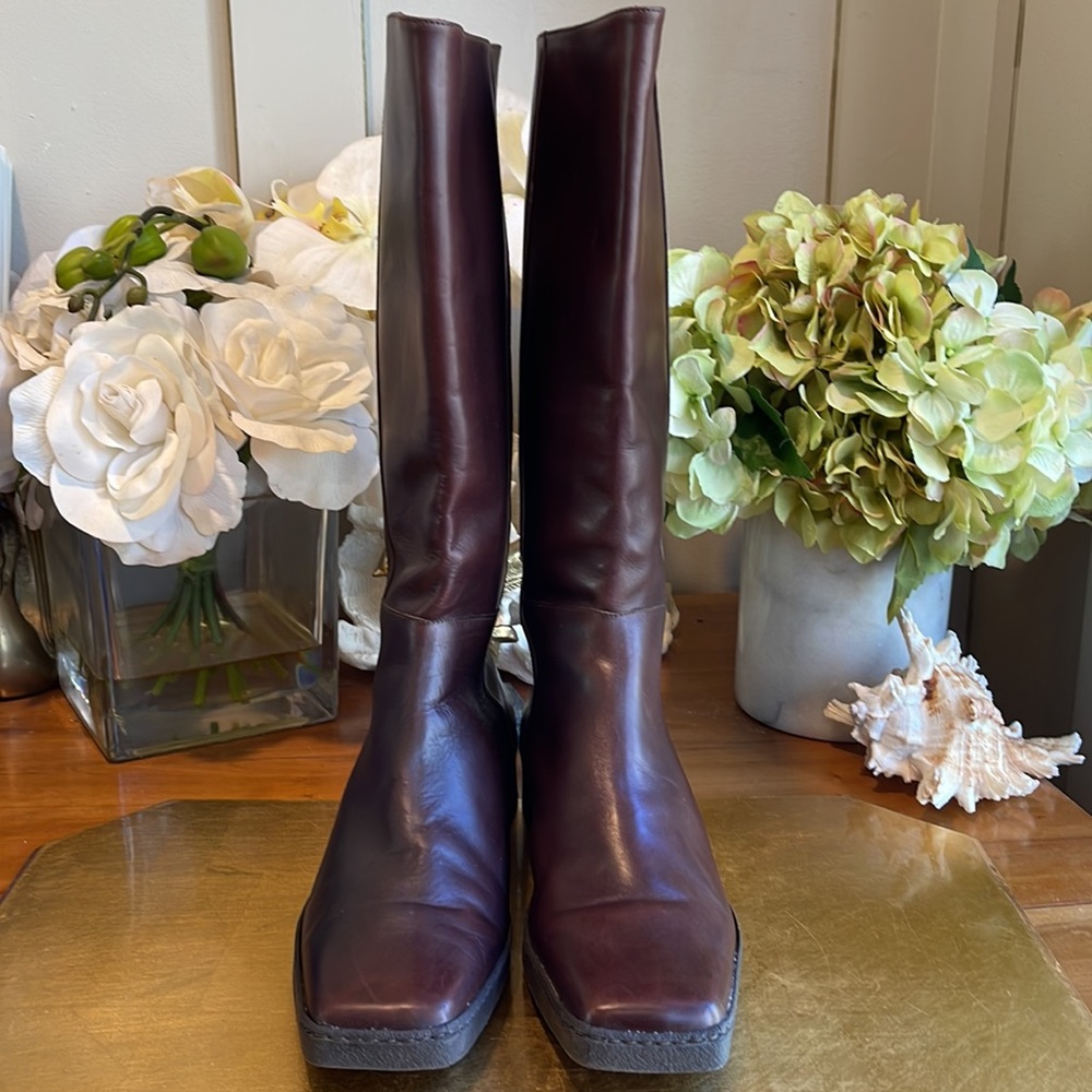 RARE! Salvatore Ferragamo Brown Leather Wedge Boots